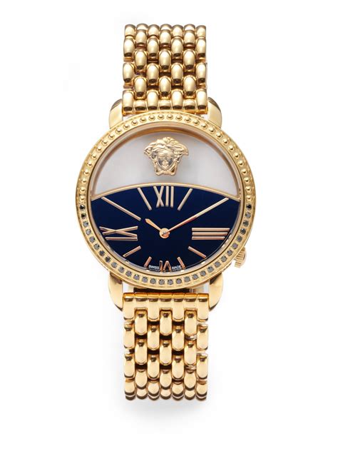 versace gold diamond watch|farfetch versace watch.